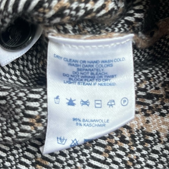 Vintage Lands End Womens Size LP Snow Tree All Over Print Knit Cardigan Sweater - Picture 4 of 9